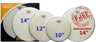 Remo Ambassador coated Set vellen 10