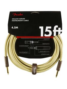 Fender Deluxe Series tweed instrumentkabels - rechte jack plug 15ft.